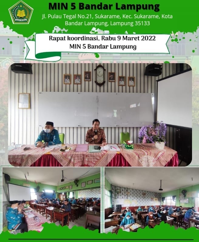 Junaidy, S.Pd.,M.Kes Pimpin Rapat Koordinasi Bulanan MIN 5 Bandar Lampung