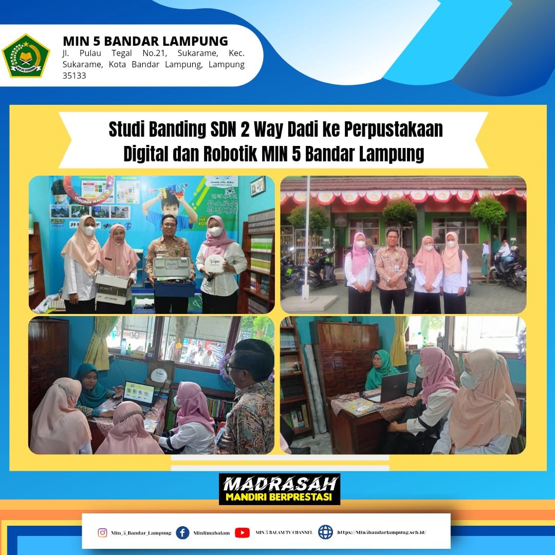 Studi  Banding SDN 2 Way Dadi ke Perpustakaan Digital dan Robotik Playground MIN 5 Bandar Lampung