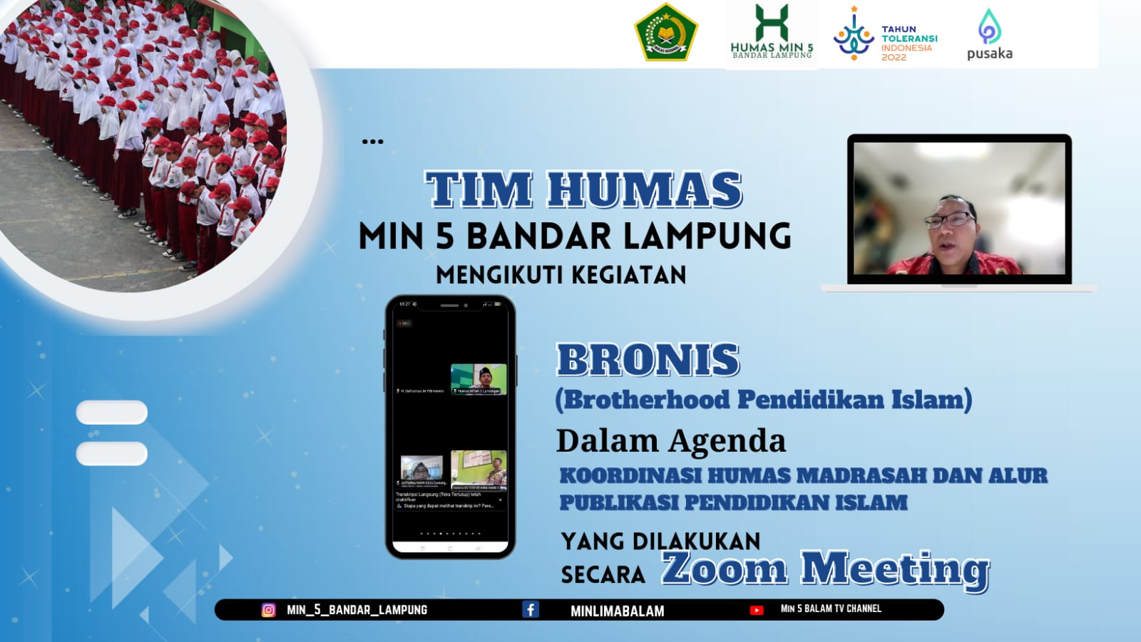 Tim Humas MIN 5 Bandar Lampung Ikuti Zoom Bronis